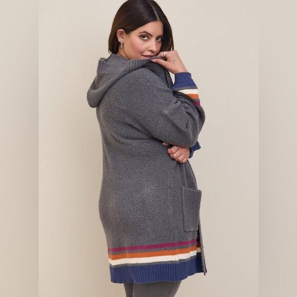 Torrid Comfy Oversized Knit Boho Autumn Hooded Open Front Cardigan Sweater 2X - Picture 1 of 12